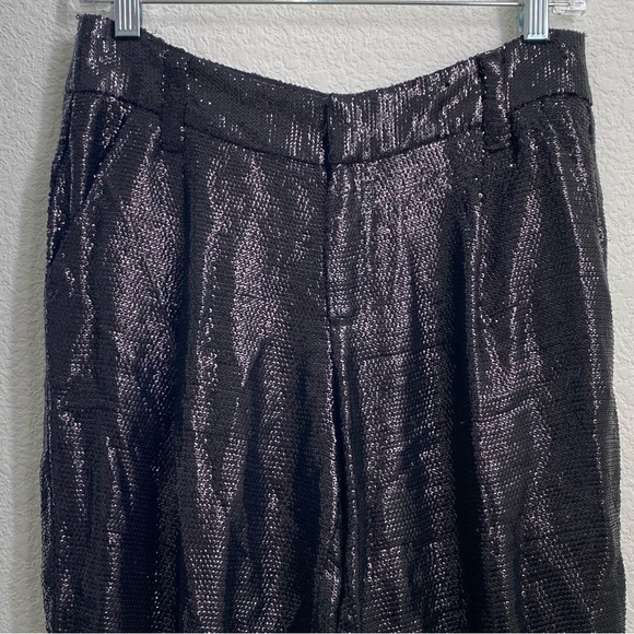 Alice + Olivia Arthur Sequin Pants Black Sequin Dress Pants Size 2 - Picture 7 of 16